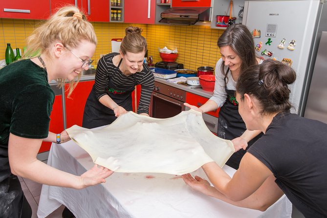 Bosnian Cooking Lessons - The Burek section: phyllo dough, stretching, and seasonal fillings