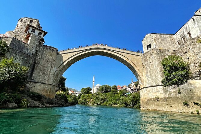 Sarajevo: Mostar, Konjic, Sufi House, Pocitelj & Kravice Falls - Mostar Old Bridge area: Stari Most plus the smaller Ottoman landmarks